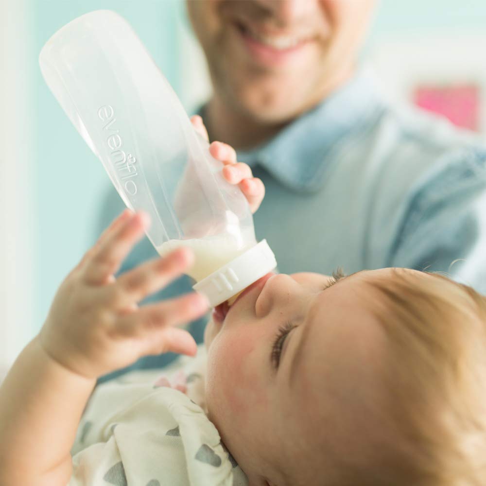 Evenflo Feeding Classic Tinted Plastic Standard Neck Bottles for Baby, Infant and Newborn, Pink/Lavender/Teal, 8 Ounce