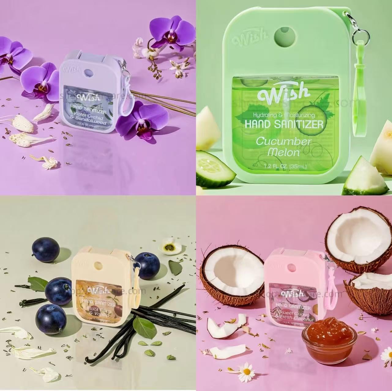 Wish Hydrating & Moisturizing Hand Sanitizer Spray Assorted Scents (1.2 fl oz each)