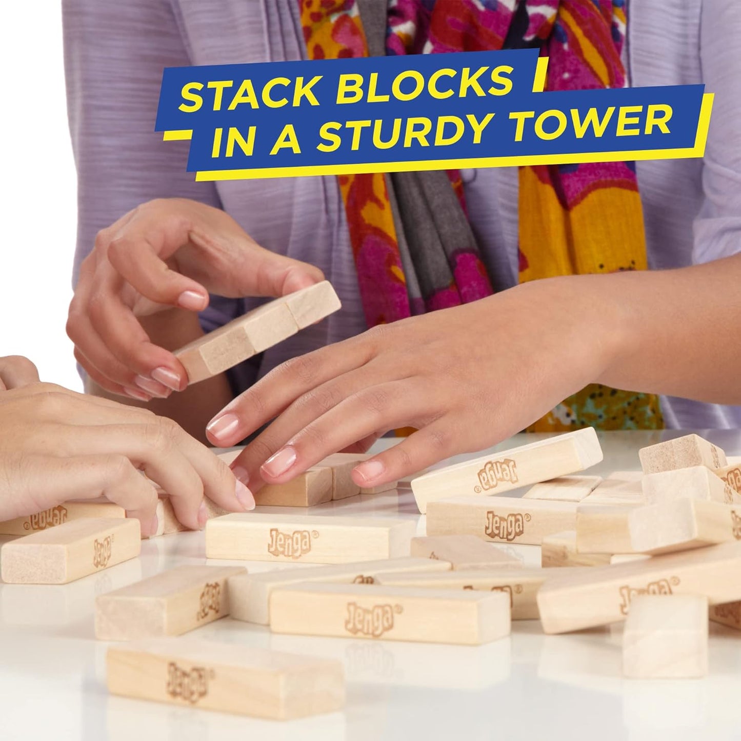 Jenga Game | The Original Wood Block Game with Genuine Hardwood Blocks