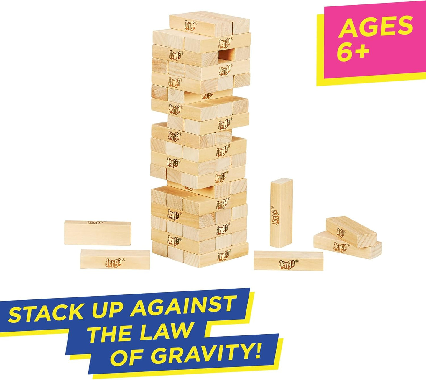 Jenga Game | The Original Wood Block Game with Genuine Hardwood Blocks