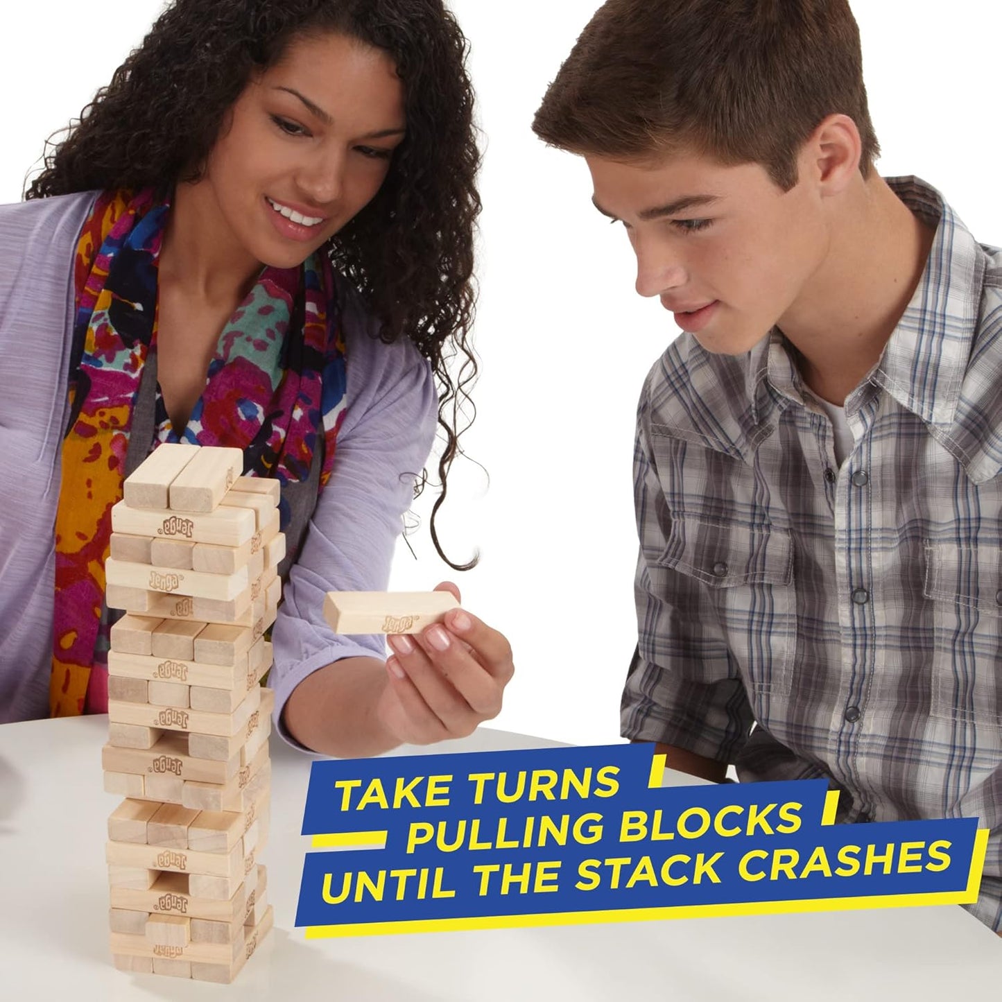 Jenga Game | The Original Wood Block Game with Genuine Hardwood Blocks