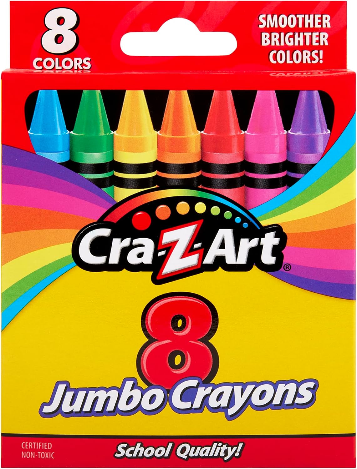 Cra-Z-Art 8ct Jumbo Crayons for Children, Back to School Essential for Ages 3 and Up