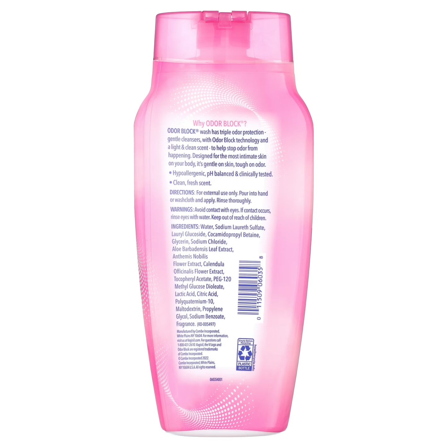Vagisil Odor Block Daily Intimate Vaginal Wash – 24-Hour Odor Protection, Hypoallergenic, Gentle Feminine Wash, 12 fl oz
