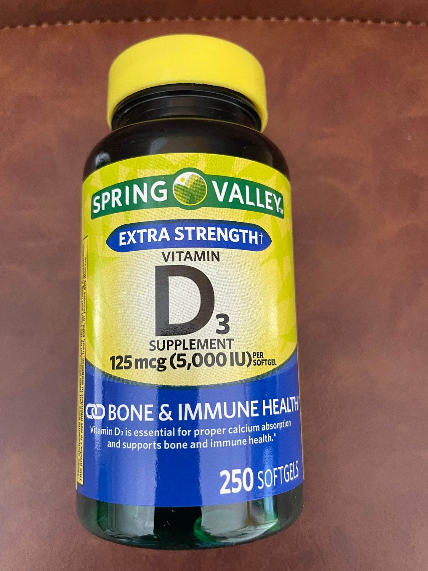 Spring Valley Extra Strength Vitamin D3 125 mcg (5,000 IU) – 250 Softgels