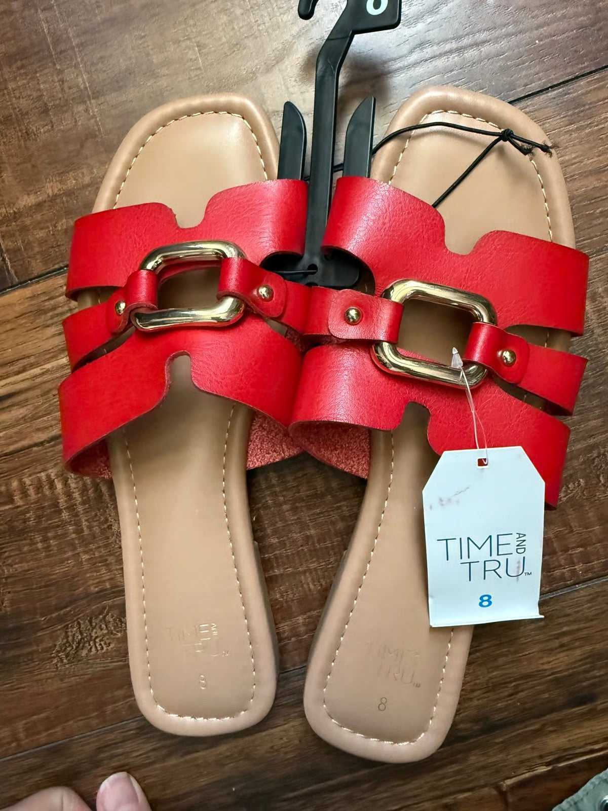 Time and Tru Women's Red Slip-On Sandals – Size 8 1/2