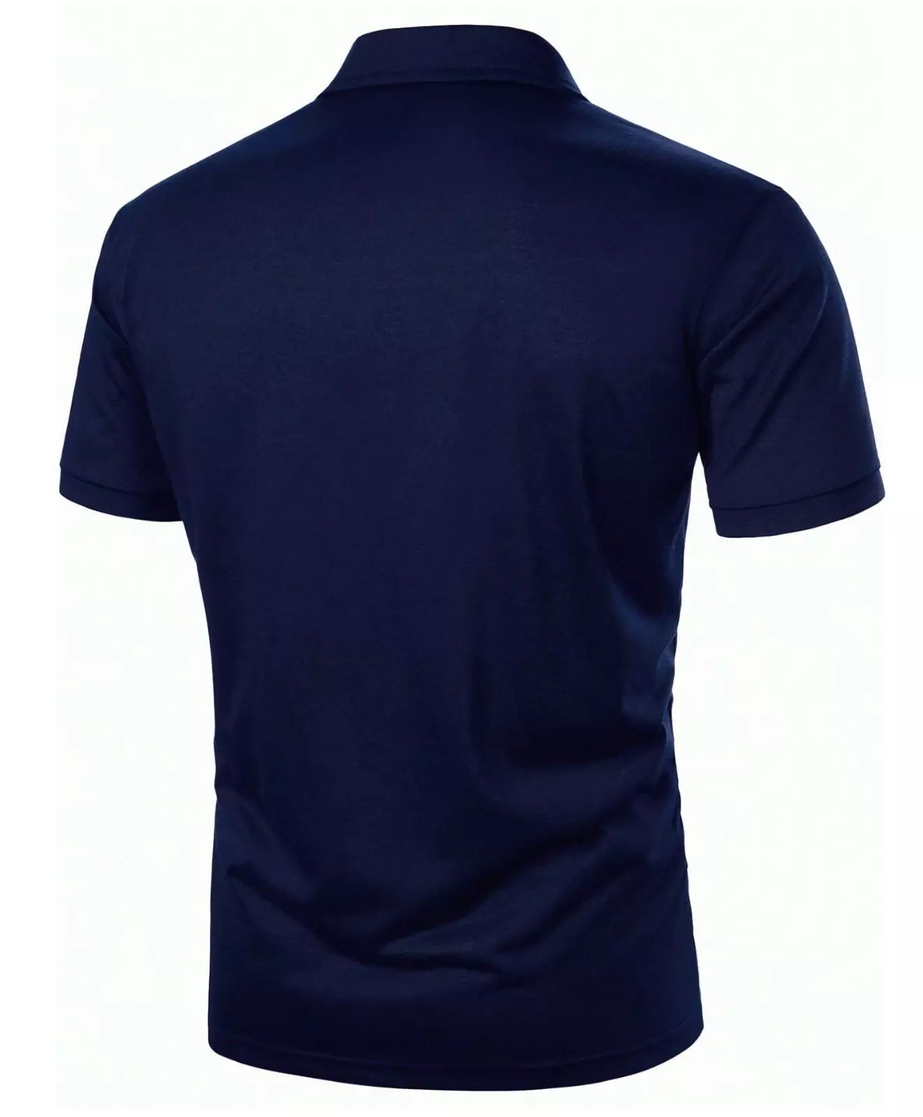 Men's Color Block Striped Polo Shirt With Eagle Embroidery