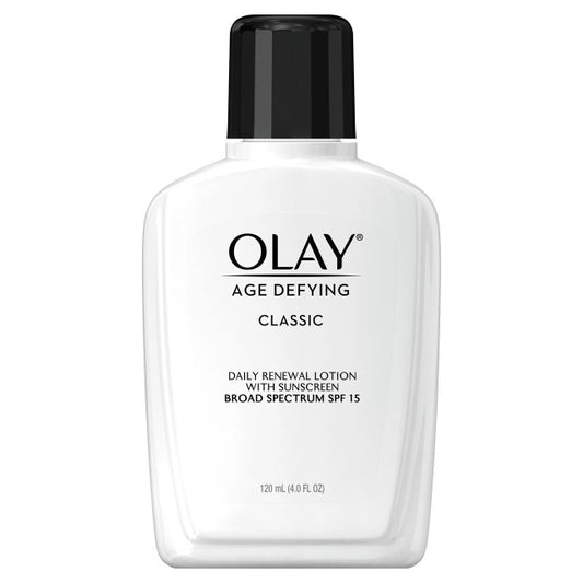 Olay Age Defying Classic Protective Renewal Lotion with SPF 15 – Daily Anti-Aging Moisturizer (120ml / 4oz)