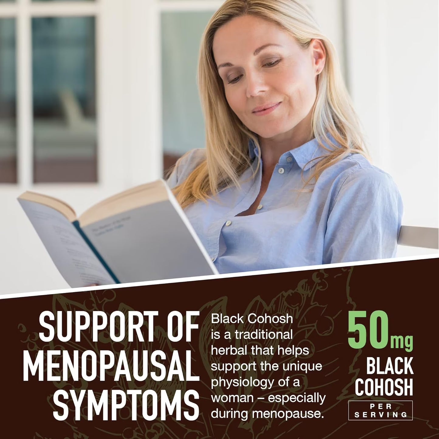 YUM-V’s Strong Earth Black Cohosh Root Gummies 50 mg – Menopause Relief & Hormone Balance for Women, 60 Count