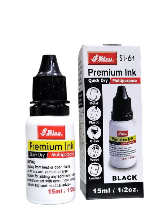 Shiny Premium Ink – Quick Dry 15ml (Black)