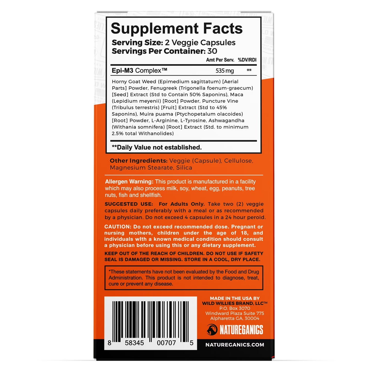 Natureganics Horny Goat Weed Capsules – Sexual Health & Energy Support Supplement for Men & Women, 60 Capsules