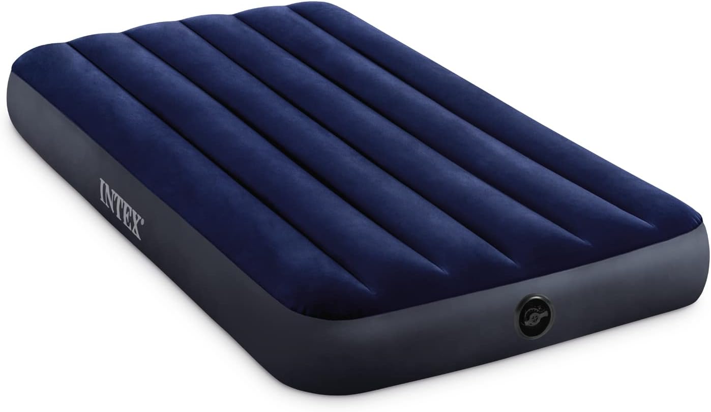 Intex DuraBeam Standard Downy Air Mattress – Twin Size, 10" Height + FREE Pump