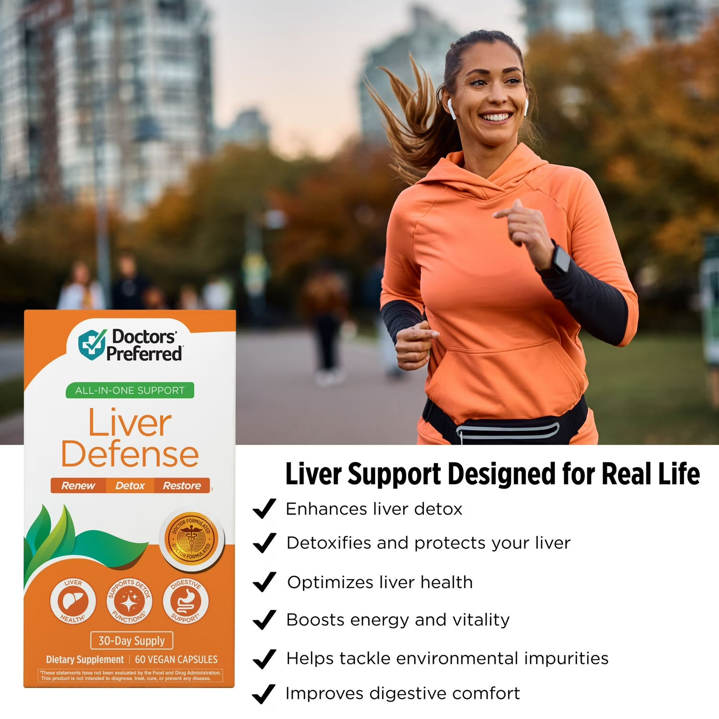 Doctors’ Preferred Liver Defense – Liver Health & Detox Support with Milk Thistle, Antioxidants & Botanical Blend, 60 Vegan Capsules