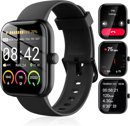 Smart Watch for Men & Women – 1.91" Touchscreen, Bluetooth Calling, 100+ Sports Modes, Heart Rate, SpO2 & Sleep Monitor, IP68 Waterproof, Alexa Built-In