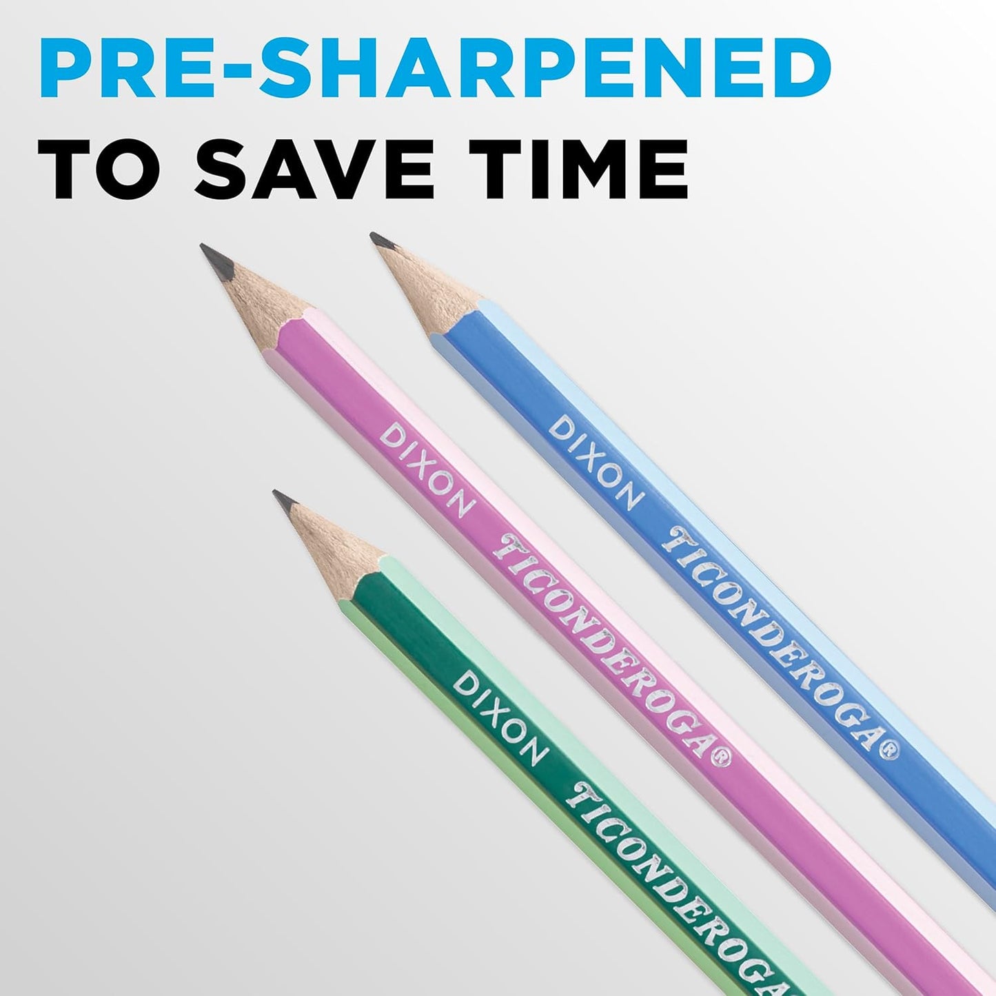 Ticonderoga X13910 Striped Wood-Cased Pencils, 2 HB Soft, Pre-Sharpened – 10 Count, Assorted Colors