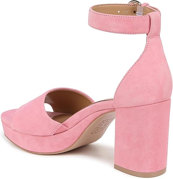 Women’s Platform Sandal – Flamingo Pink Suede Block Heel Dress Sandal