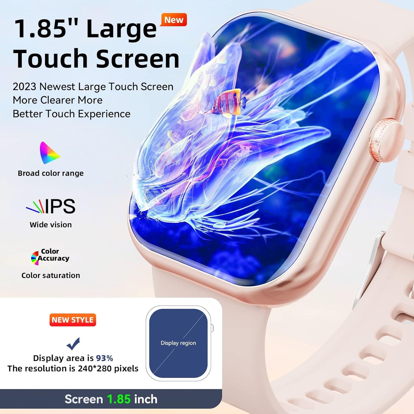 Smart Watch(Answer/Make Call), 1.85" HD Smart Watches for Women