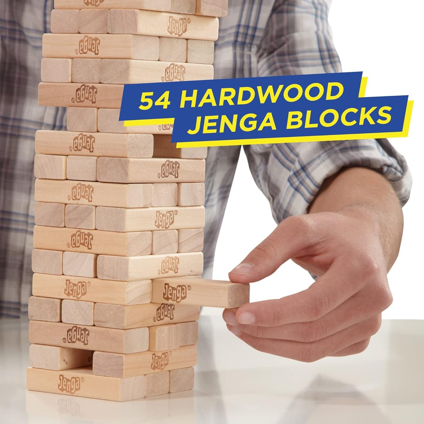 Jenga Game | The Original Wood Block Game with Genuine Hardwood Blocks