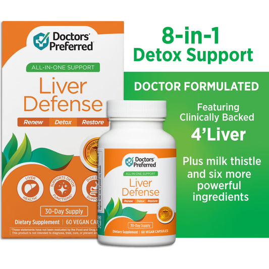 Doctors’ Preferred Liver Defense – Liver Health & Detox Support with Milk Thistle, Antioxidants & Botanical Blend, 60 Vegan Capsules