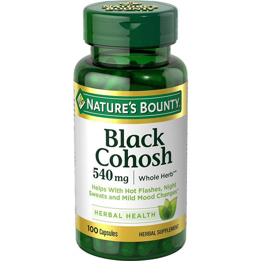 Nature’s Bounty Black Cohosh 540 mg Capsules – Menopause Support Herbal Supplement, 100 Capsules