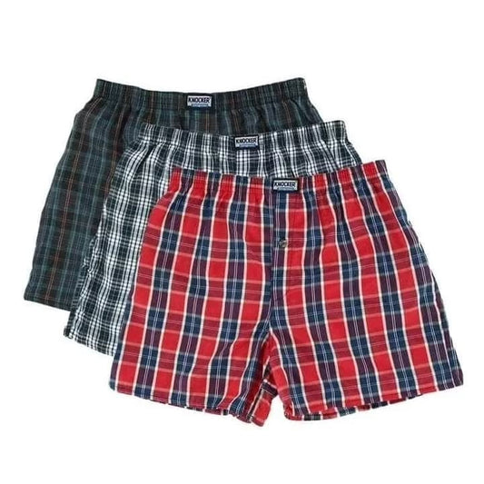 Men's Knocker Cotton Boxer Shorts – 3 Pack (All Sizes Available)