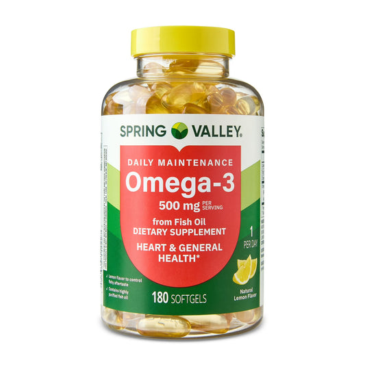 Spring Valley Omega-3 Fish Oil 500 mg Softgels