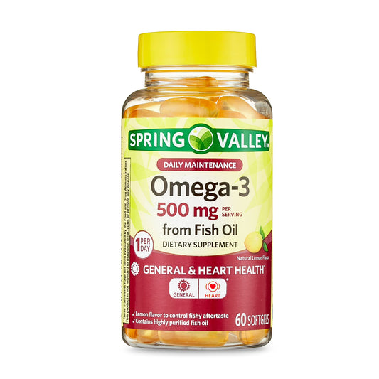 Spring Valley Omega-3 Fish Oil 60 Softgels