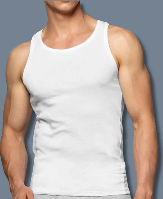 Men's Classic White Cotton Vest 3 Pack – All Sizes Available