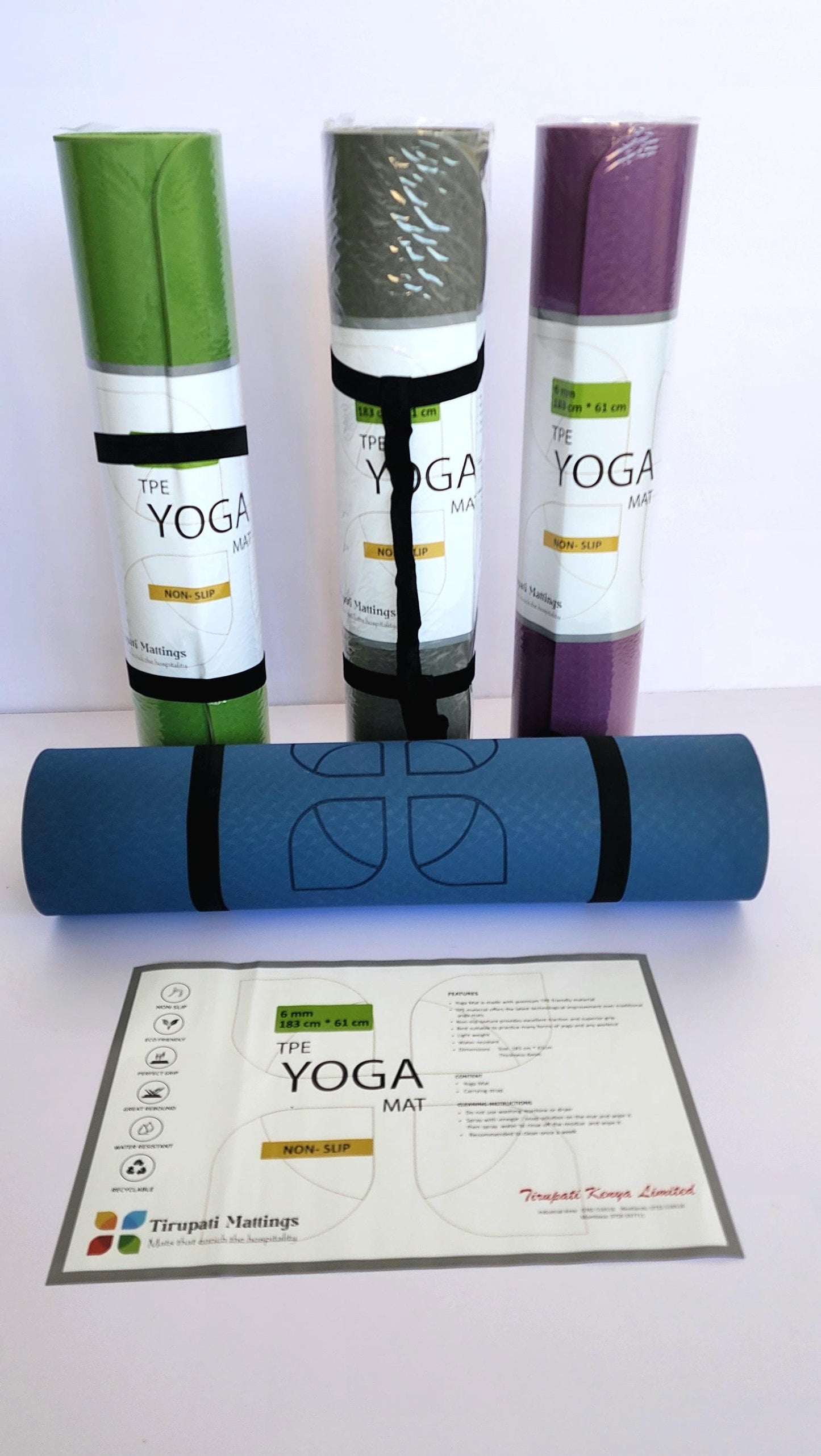 TPE Yoga Mats – 6mm Thick Non-Slip Eco-Friendly Mats