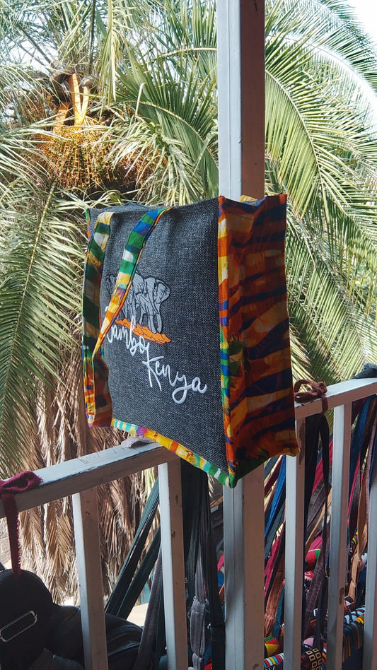 Safari Spirit “Jambo Kenya” Handmade Tote Bag