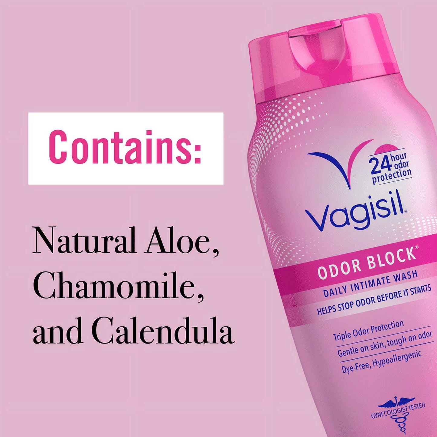Vagisil Odor Block Daily Intimate Vaginal Wash – 24-Hour Odor Protection, Hypoallergenic, Gentle Feminine Wash, 12 fl oz