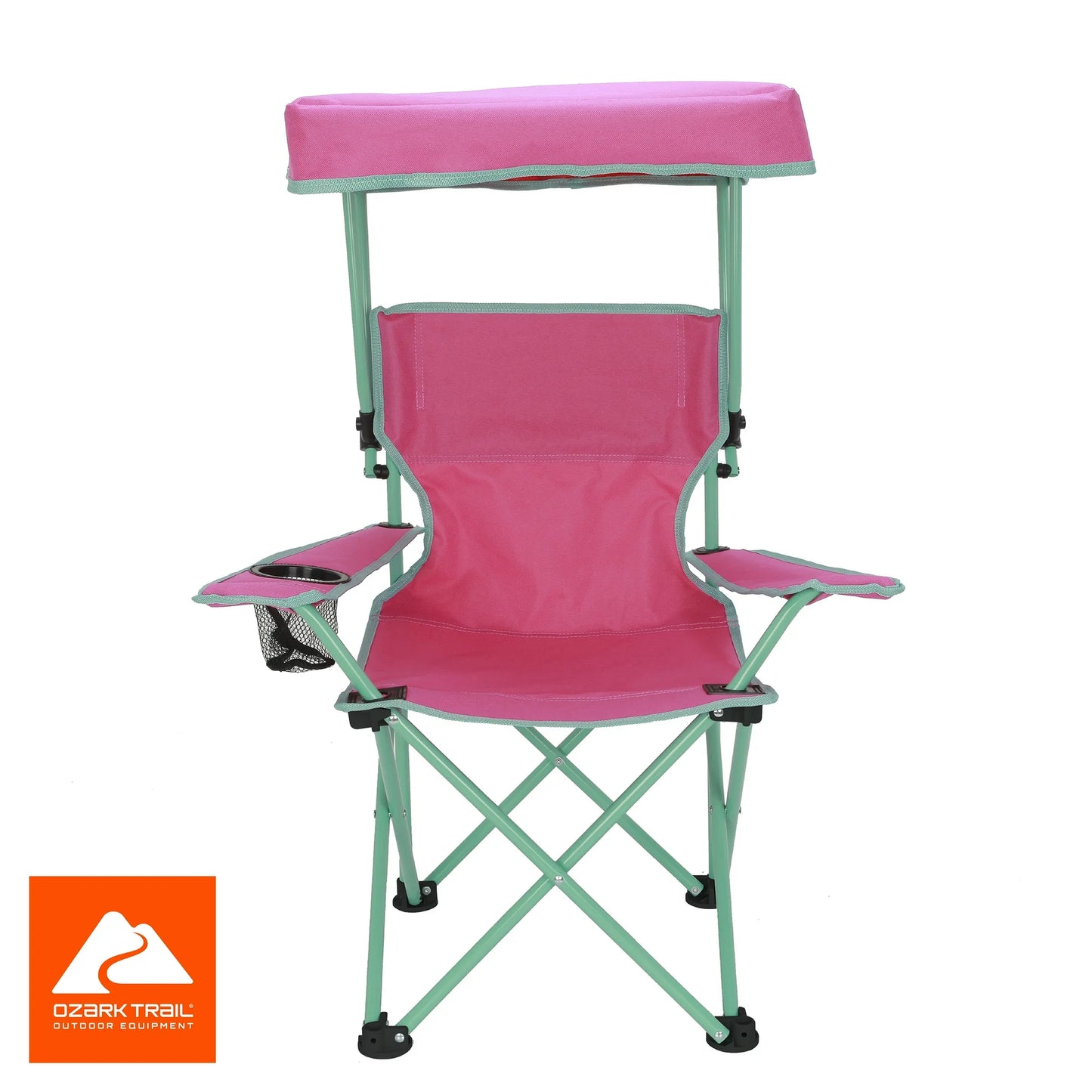 Ozark Trail Kids Canopy Chair with Safety Lock – 125 lb Capacity Pink